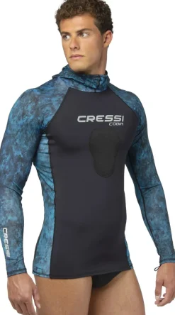 Cressi Cobia Hooded Top Long Sleeves 1mm Blue Camo