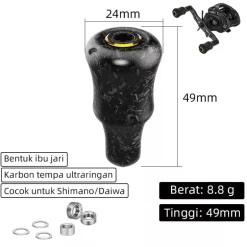 Gomexus Carbon Knob 24mm Black Silver