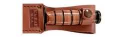 Ka-Bar KB2217 Big Brother Leather Handle Knife with Brown Leather Sheath Serrated Top