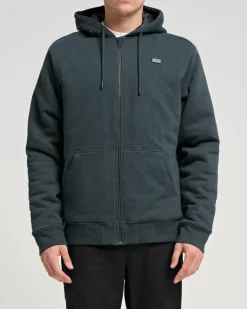 Salty Crew Anchor Quilted Zip Fleece Coal Black