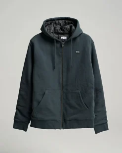 Salty Crew Anchor Quilted Zip Fleece Coal Black