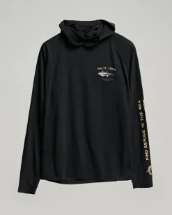 Salty Crew Big Blue Hooded Sunshirt Mens Black