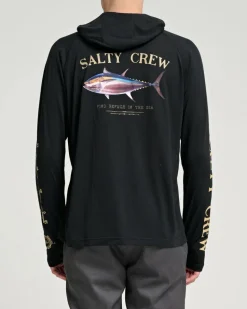 Salty Crew Big Blue Hooded Sunshirt Mens Black