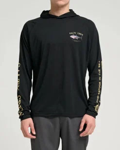 Salty Crew Big Blue Hooded Sunshirt Mens Black