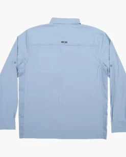 Salty Crew Charter LS Tech Woven Tee Marine Blue
