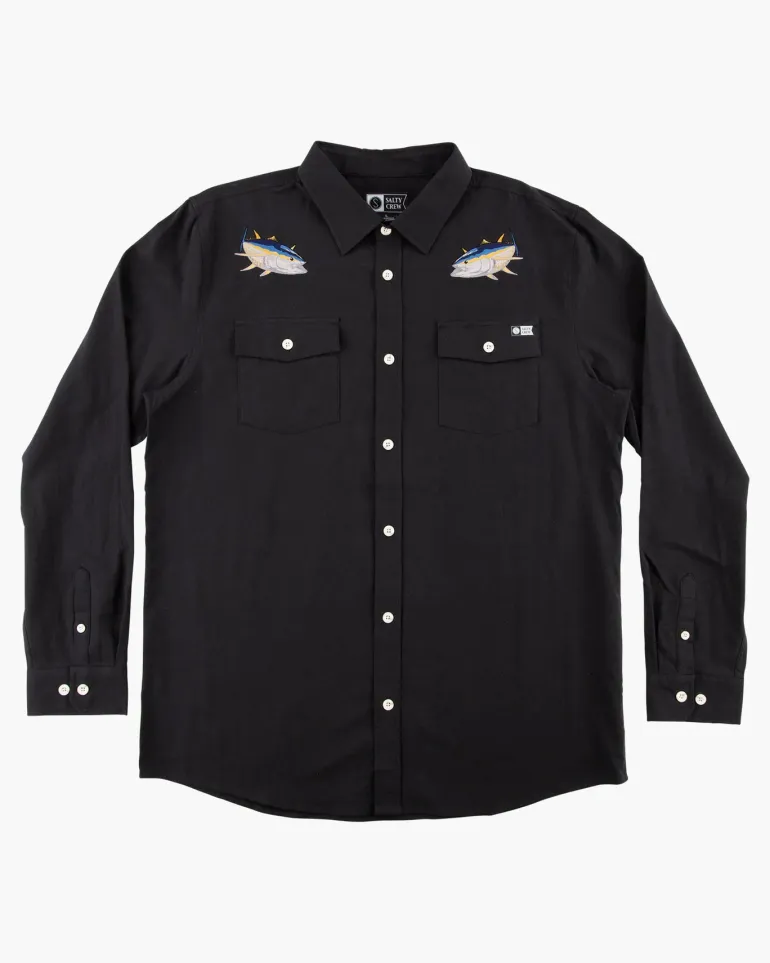 Salty Crew Cortes LS Woven Black