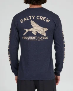 Salty Crew Frequent Flyer Prem LS Tee Navy Heather