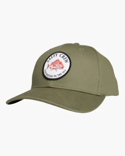 Salty Crew Snap Attack 6 Panel Cap Military