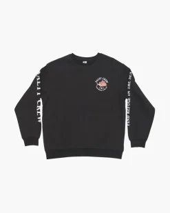 Salty Crew Snap Attack Crew Fleece Jumper Black