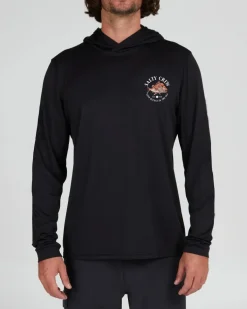 Salty Crew Snap Attack Hooded Sunshirt Black