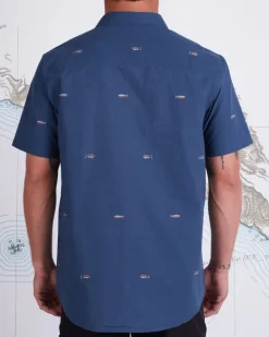 Salty Crew Tight Lines SS Woven Shirt Dark Slate