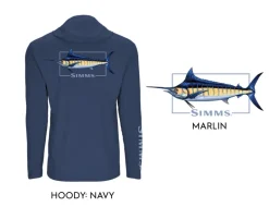Simms Graphic Solartech Hoody Blue Marlin